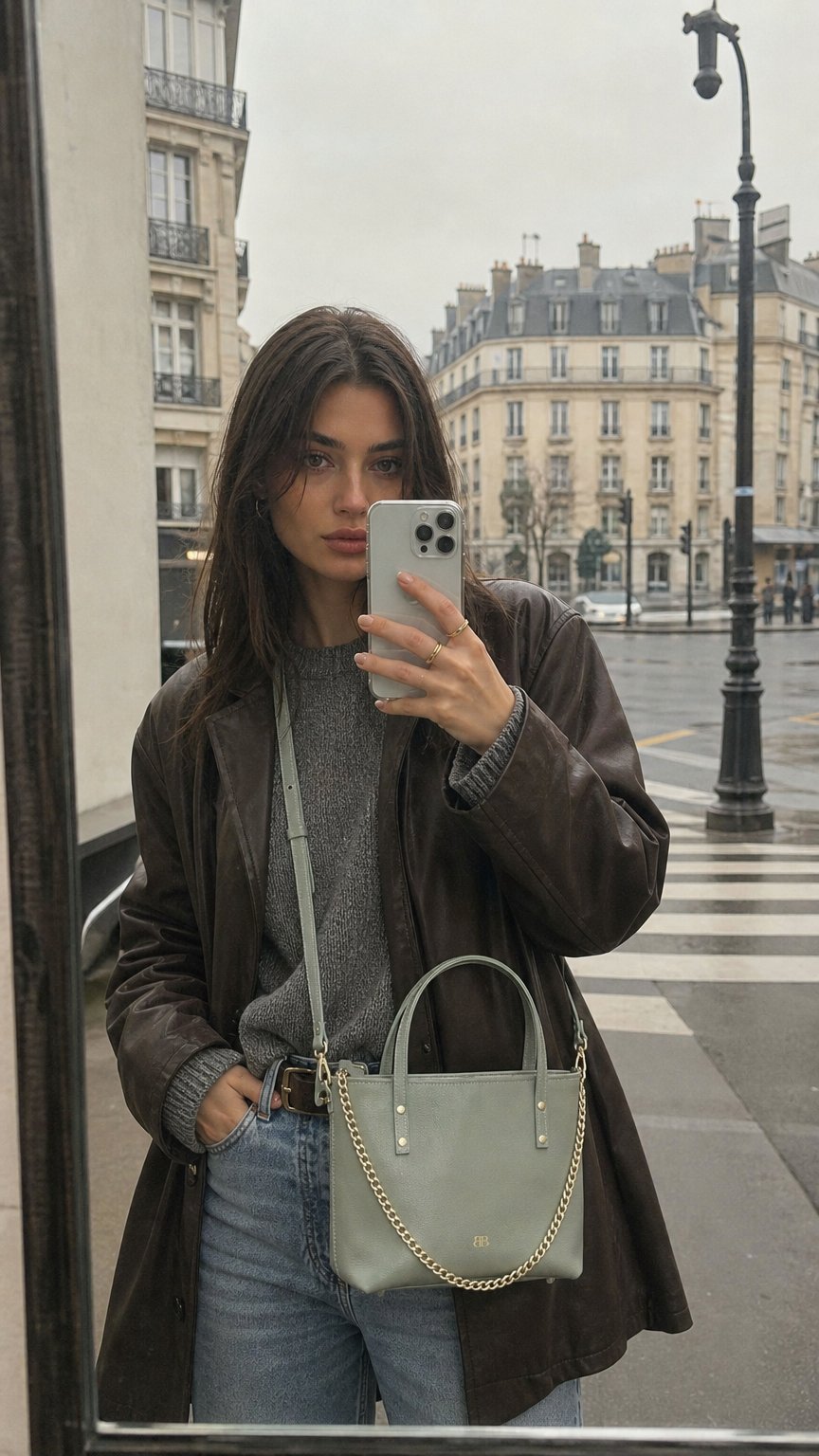 AI product shot of LIZA "Lined with Lambskin" Cross Body