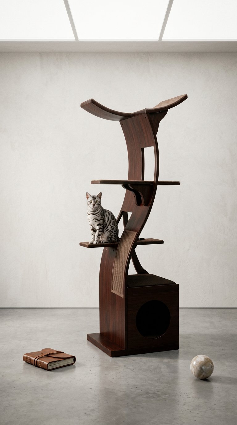 AI product shot of Lotus Cat Tower