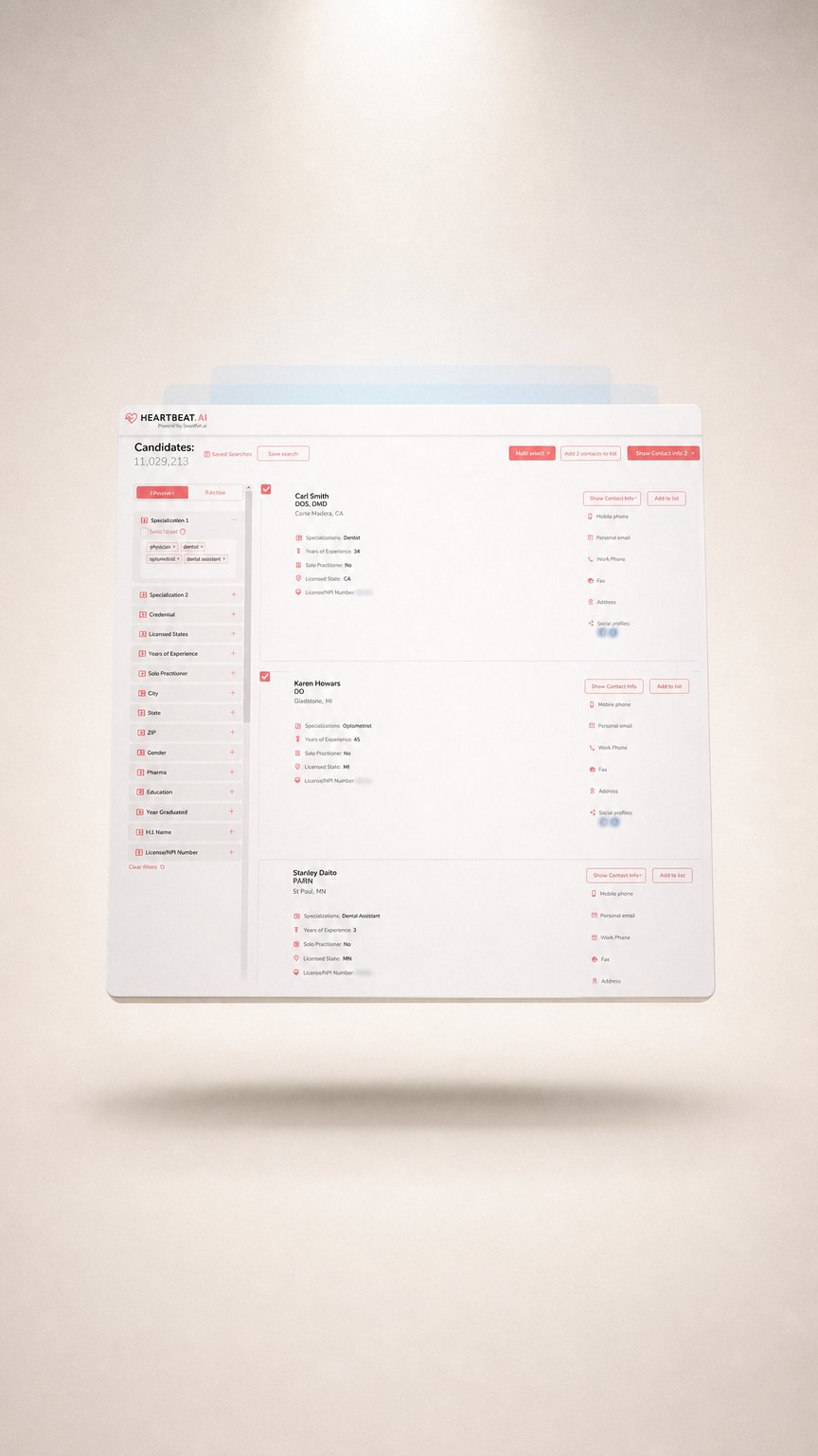 AI product shot of Physician Email Lists