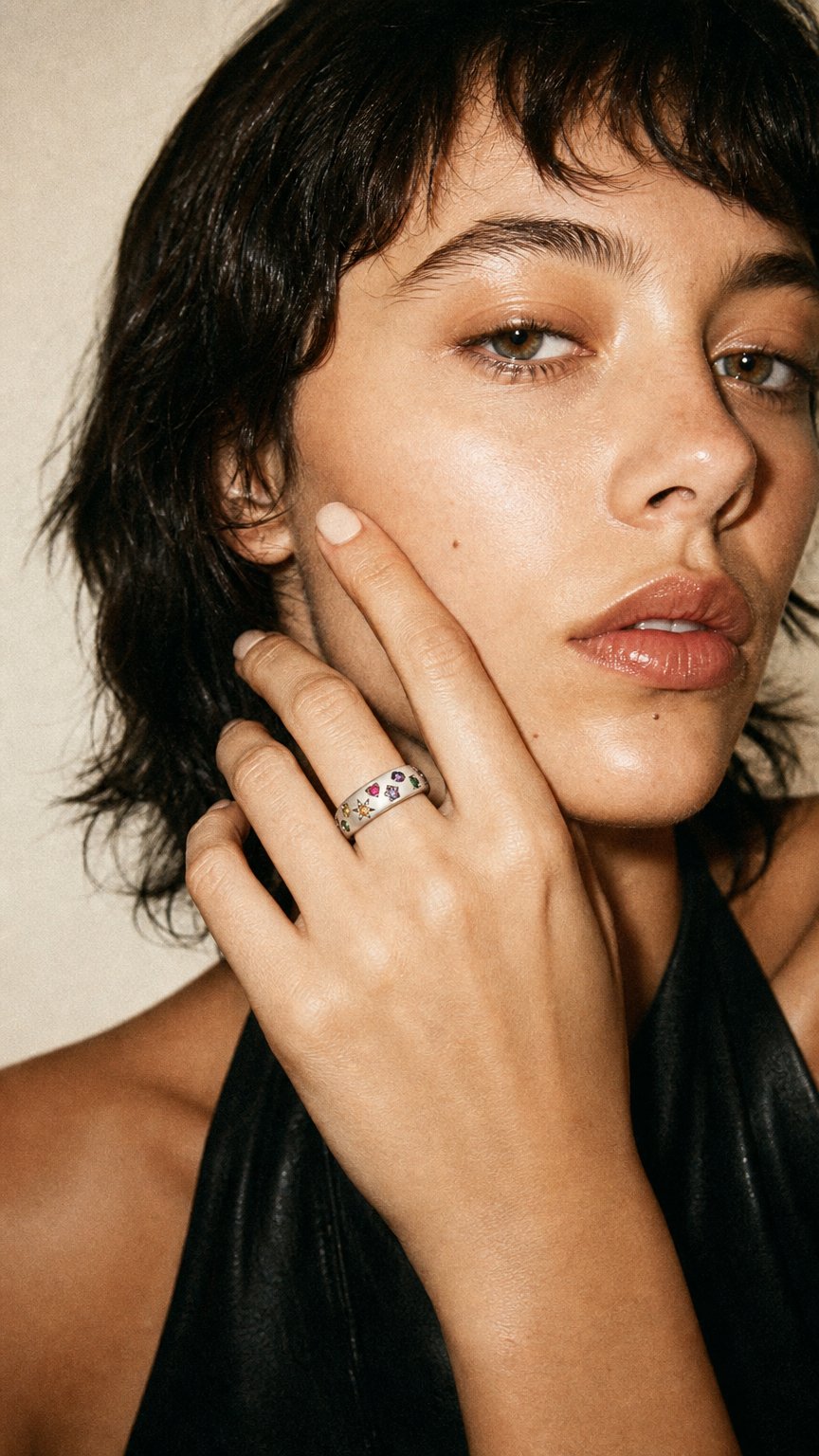 AI product shot of Cosmic Multi Stars Ring