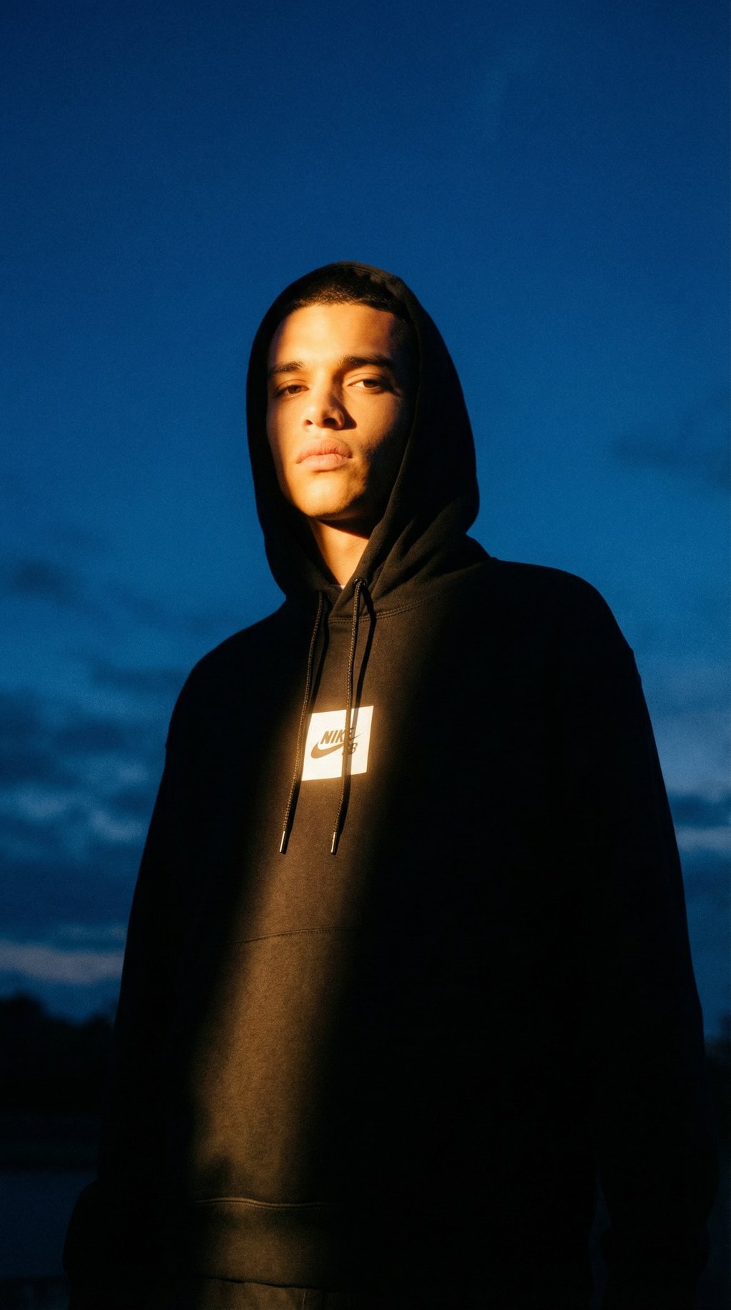 AI product shot of Nike SB Box Logo Fleece Hoodie Black