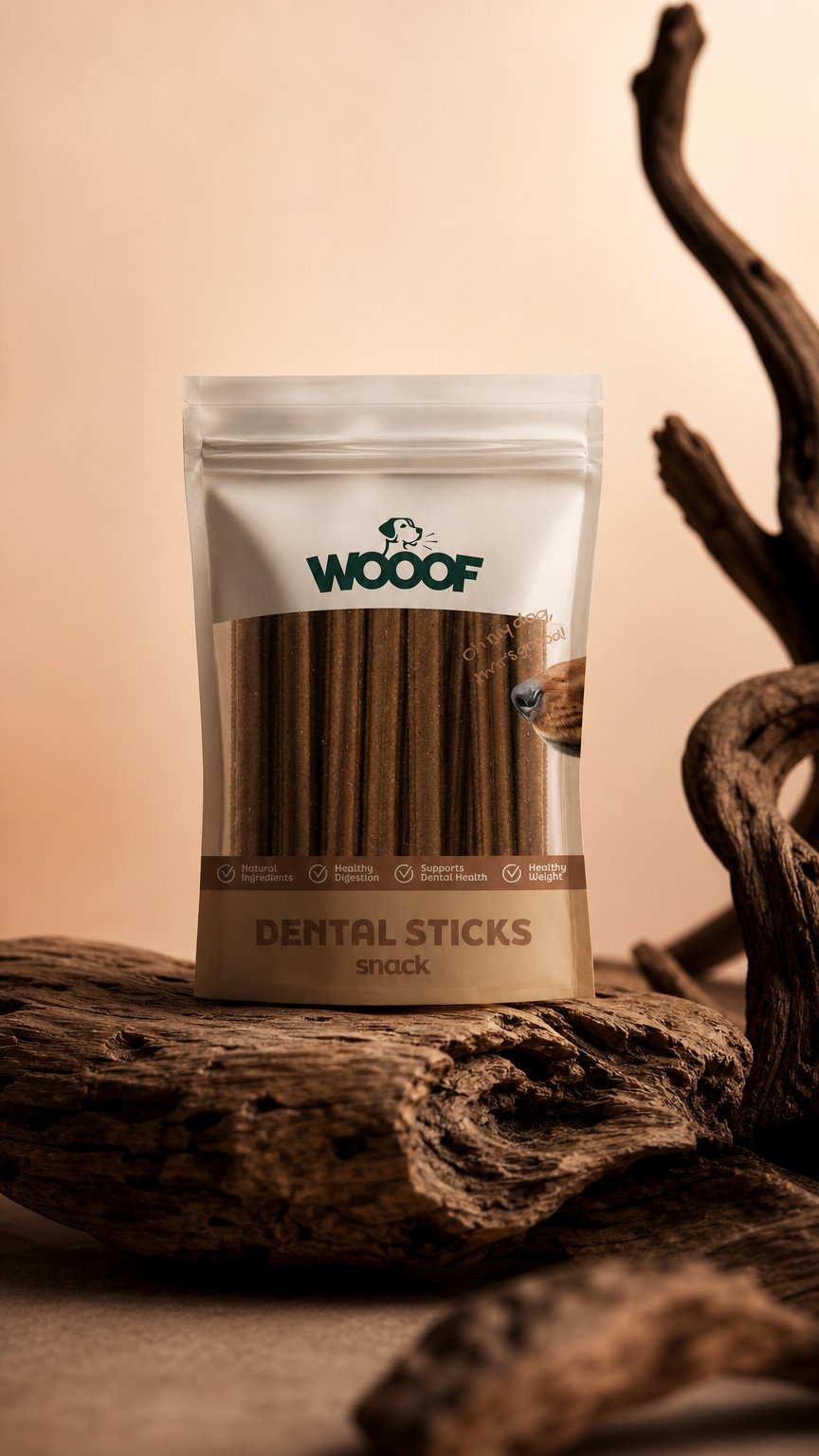 AI product shot of WOOOF Dental Sticks - Large