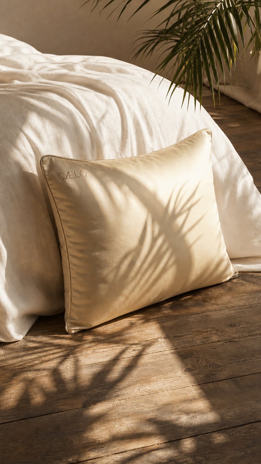 AI product shot of The Cloud: Ultra Soft Mulberry Silk Pillowcase