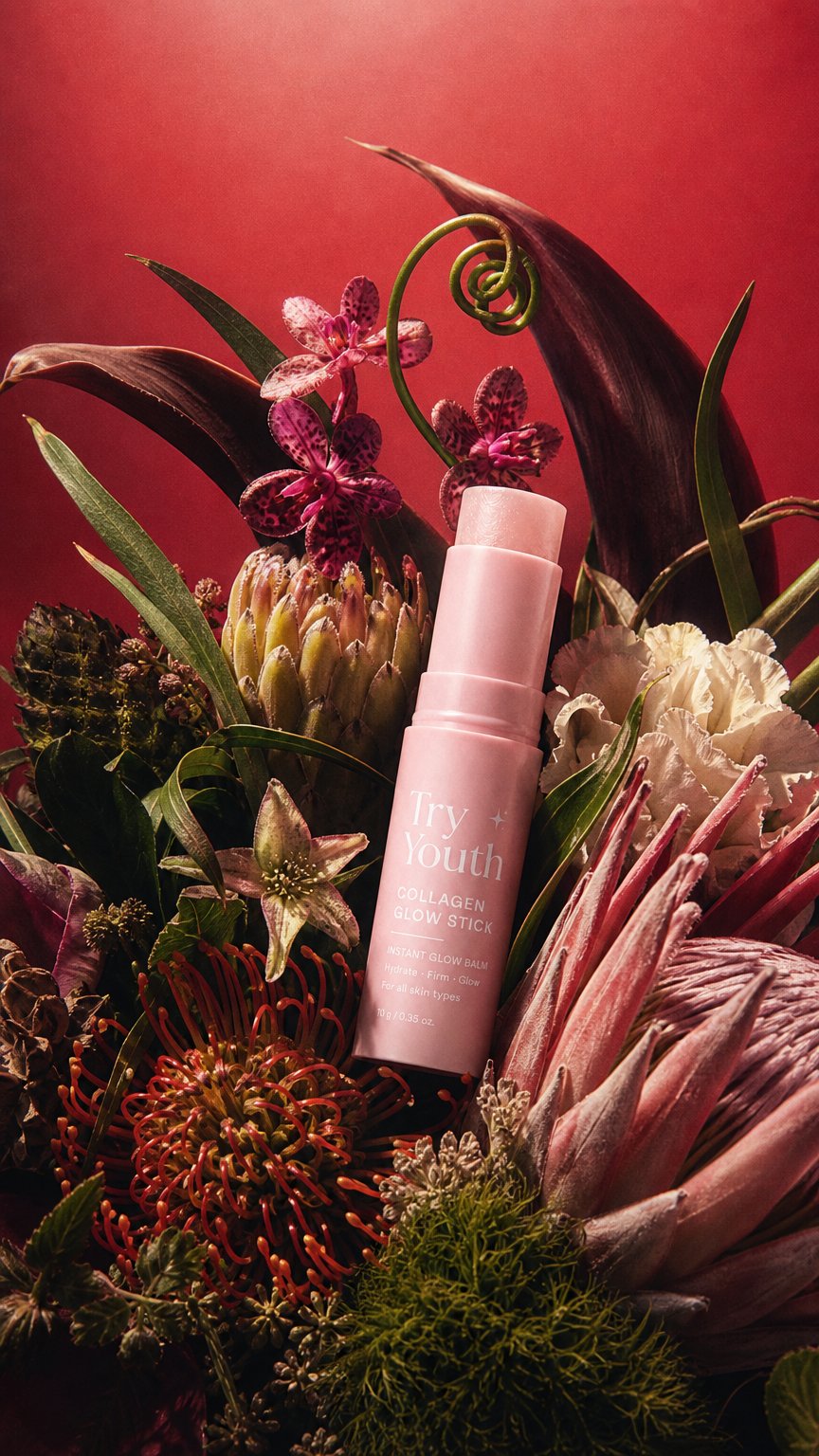 AI product shot of Try Youth Pink Collagen Balm