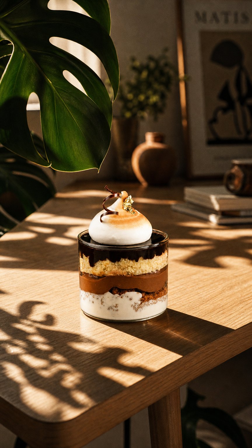 AI product shot of S'more Verrine