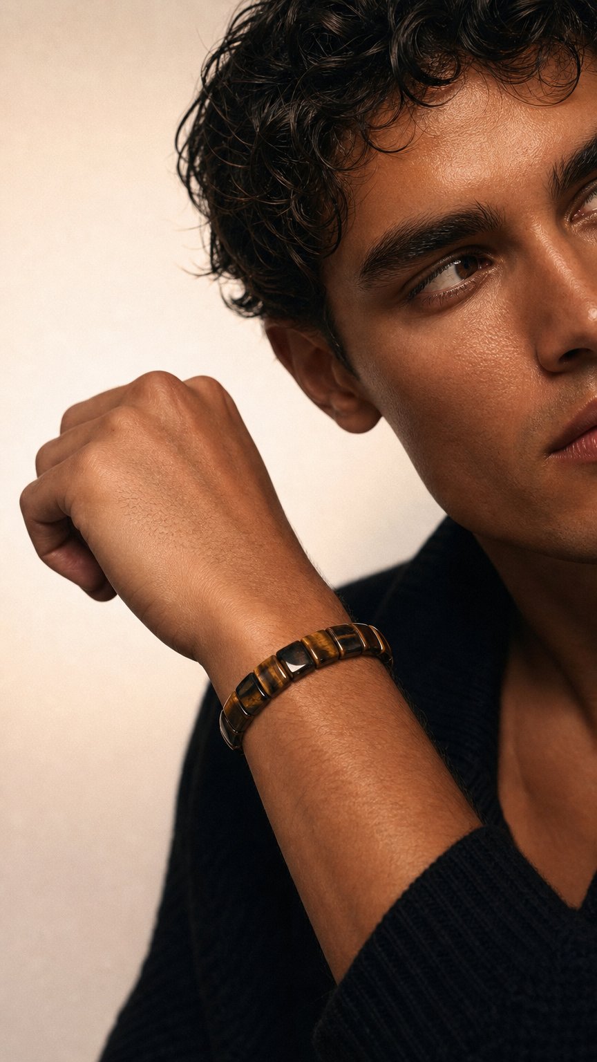 AI product shot of The Resolve Bracelet — Tiger Eye