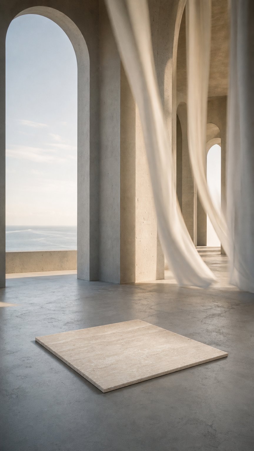 AI product shot of Travertina Ivory Matt Travertine Look Tile 300×300 (Code:03104)