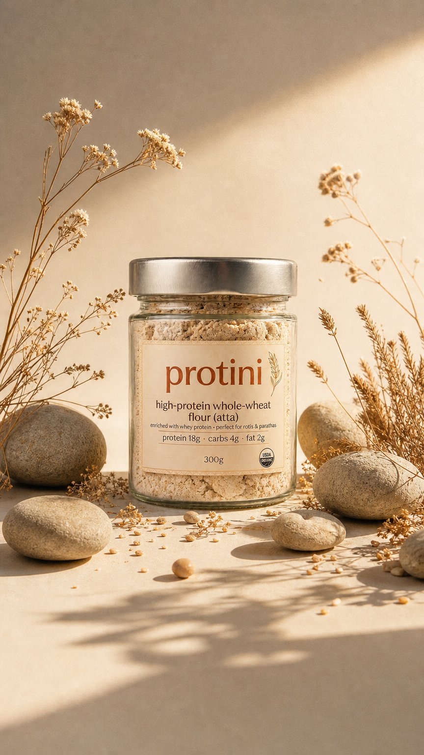 AI product shot of Protini High-Protein Multigrain Atta