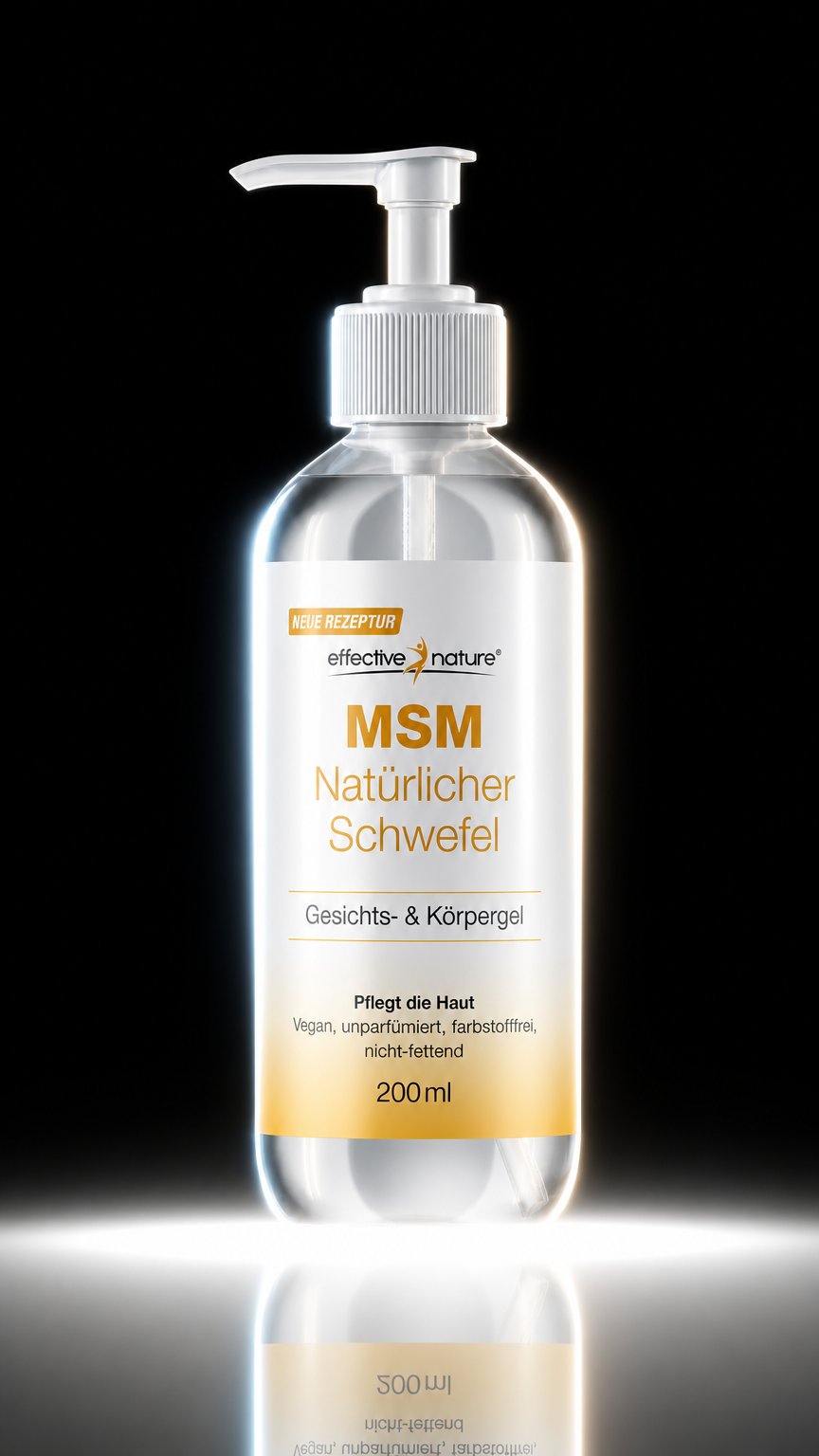 AI product shot of MSM Gel für Gesicht und Körper