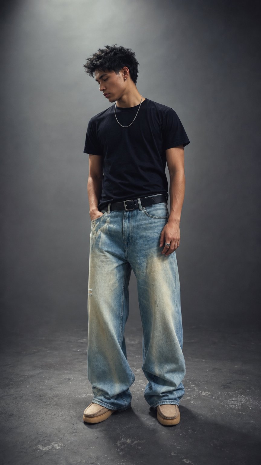 AI product shot of Glacier Fade Denim