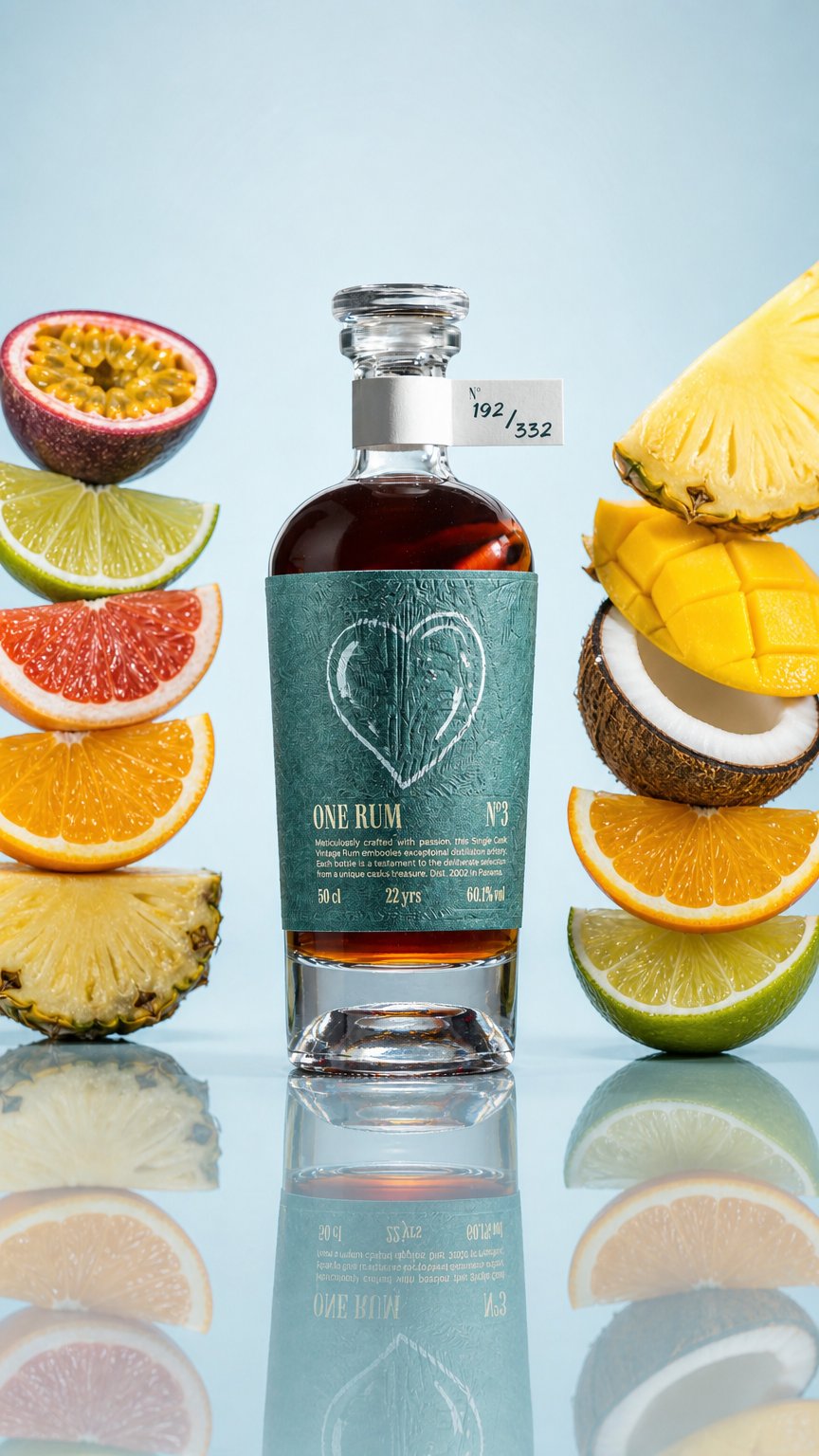 AI product shot of ONE RUM Nº3 x David Pucher