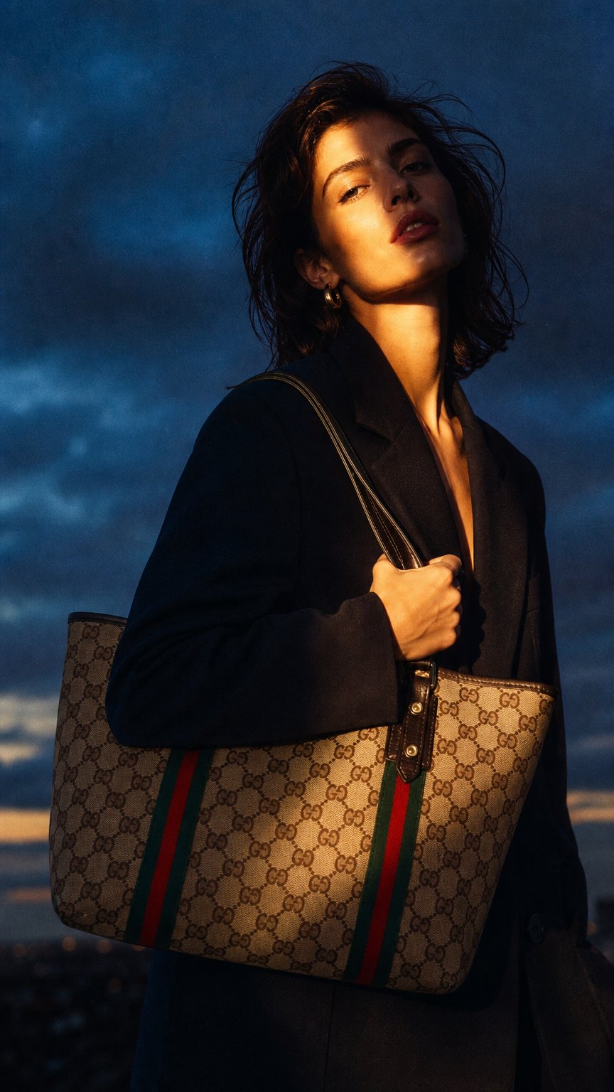 AI product shot of Gucci Canvas Sherry Line