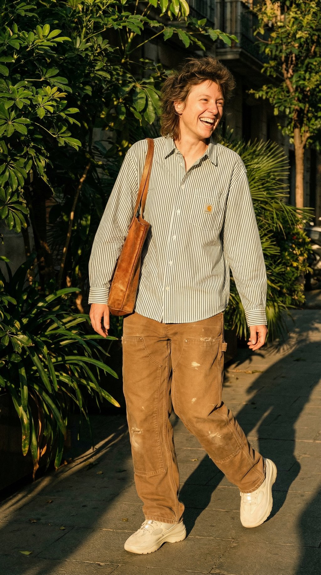 AI product shot of Carhartt WIP Daldry Longsleeve Shirt Daldry Stripe Office Blue/Wax
