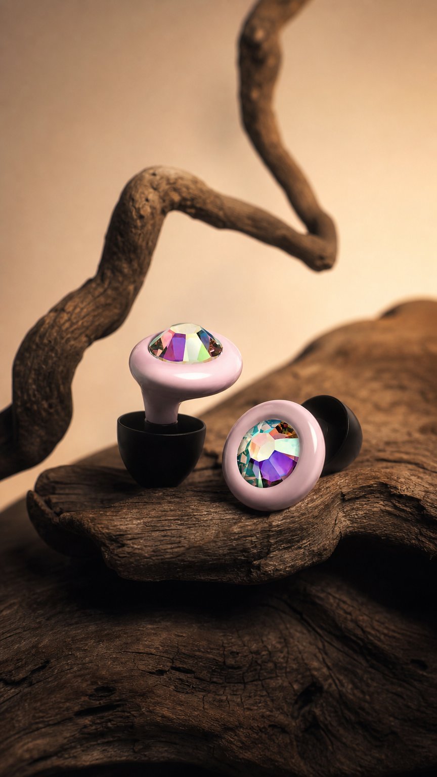 AI product shot of Chrome EarGems - Rose Gold