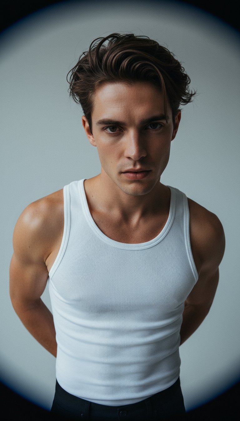 AI product shot of Ribbed Tank - White