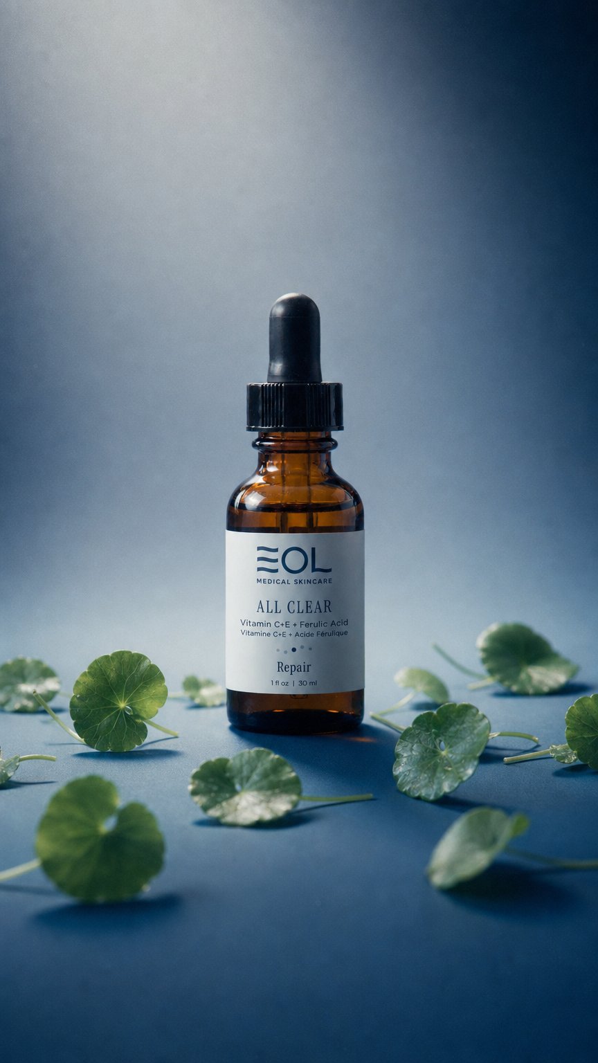 AI product shot of ALL CLEAR- Vitamin C + E + Ferulic Acid