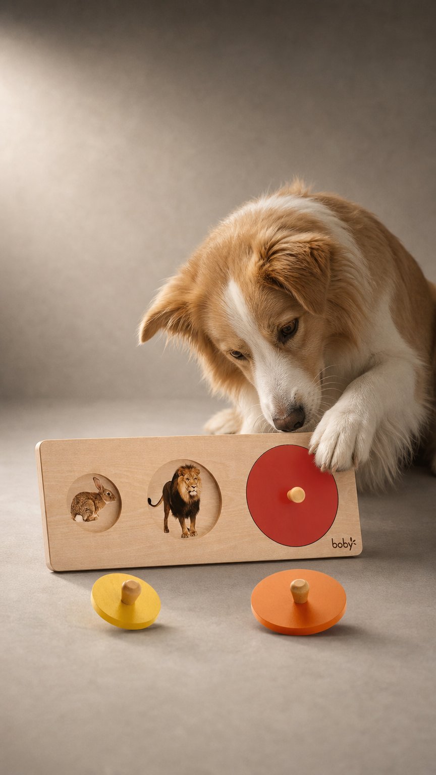 AI product shot of Le puzzle des trois animaux