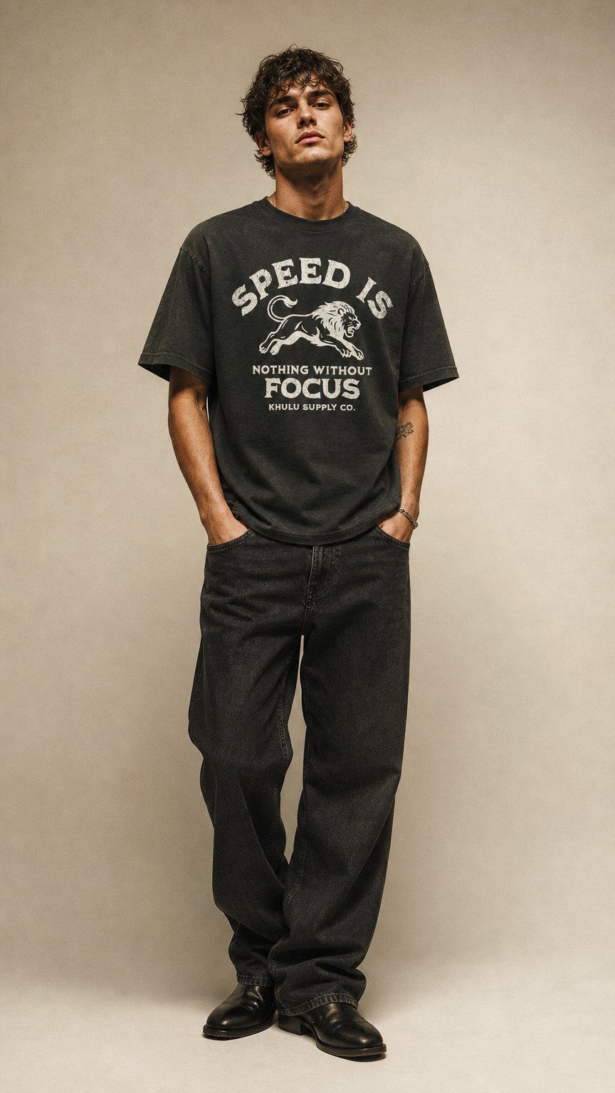 AI product shot of LION OVERSIZED TEE