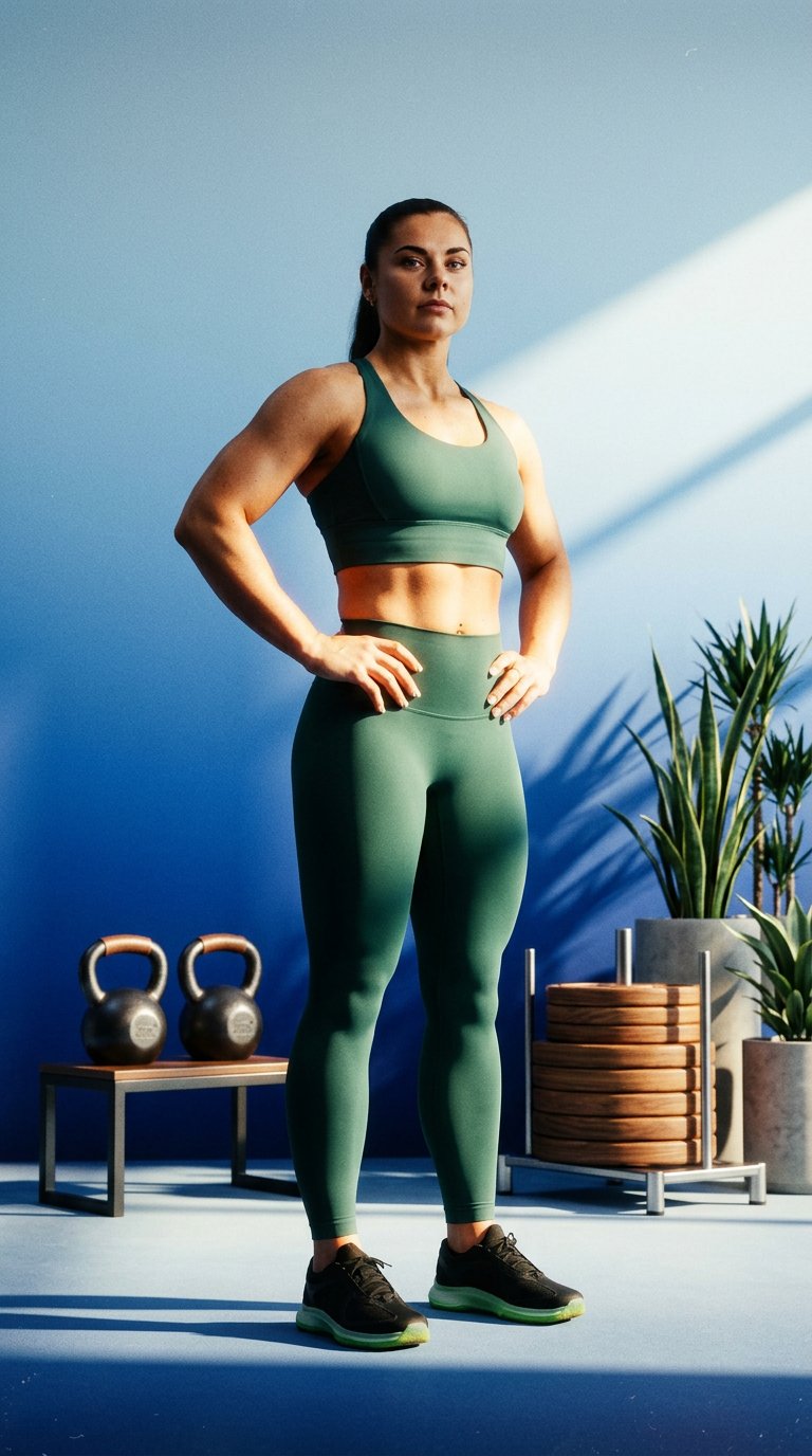 AI product shot of Emily Leggings Teal High Rise 25"