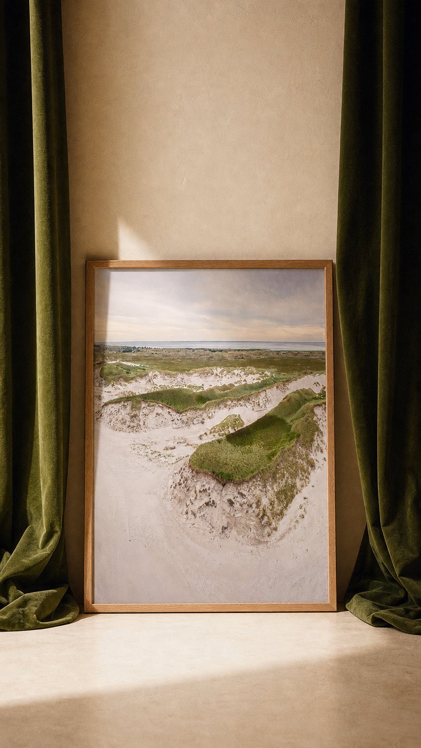 AI product shot of Klitter ved Hvide Sande plakat