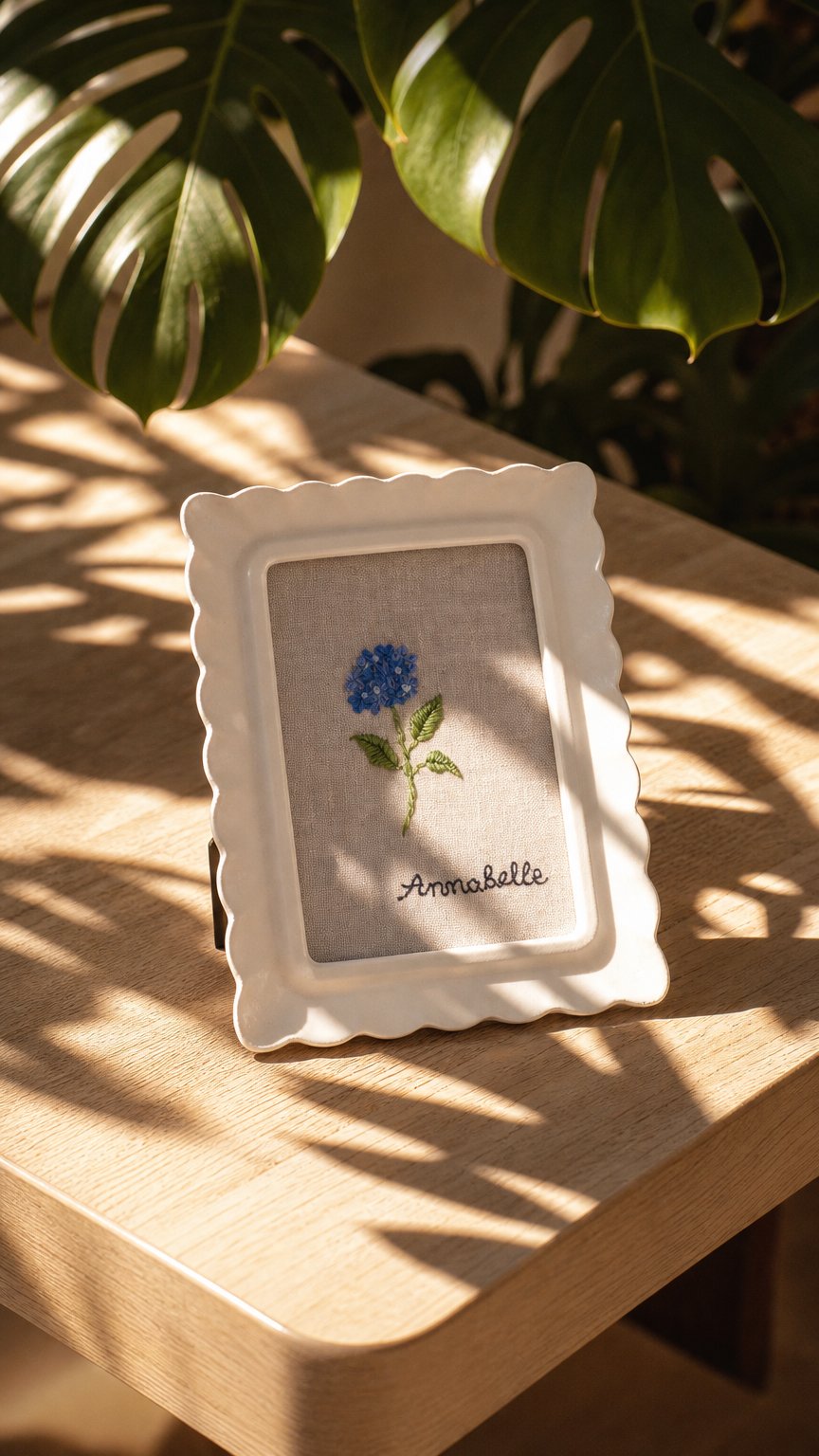 AI product shot of Hand embroidered Customised Artwork