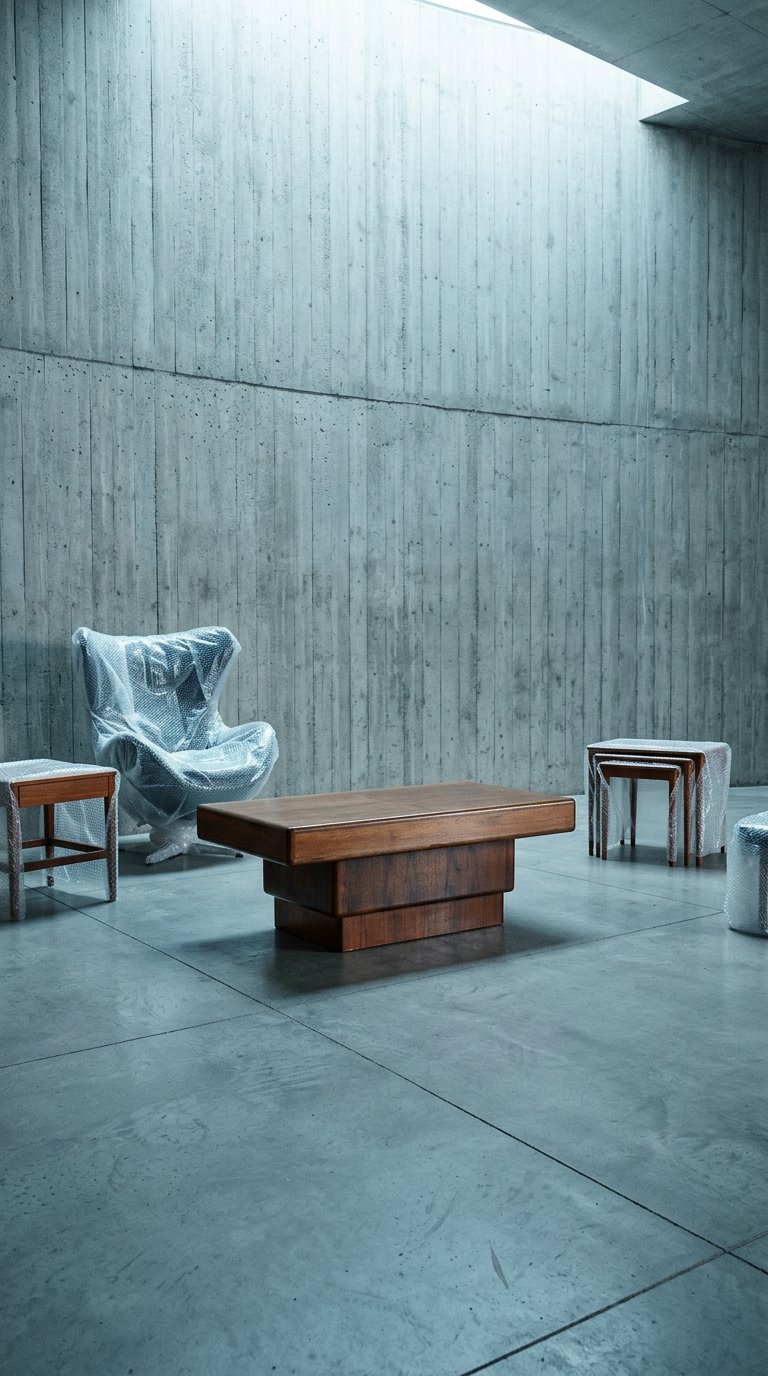 AI product shot of Soffbord av mahogny med utdragsskiva och inbyggd bar, 1960/1970-tal.