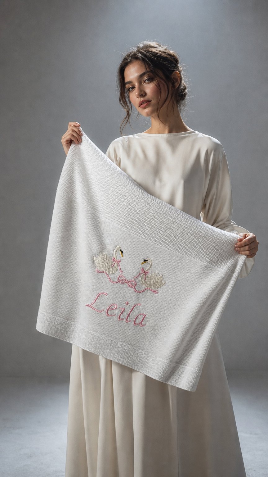 AI product shot of Personalised Swans Blanket