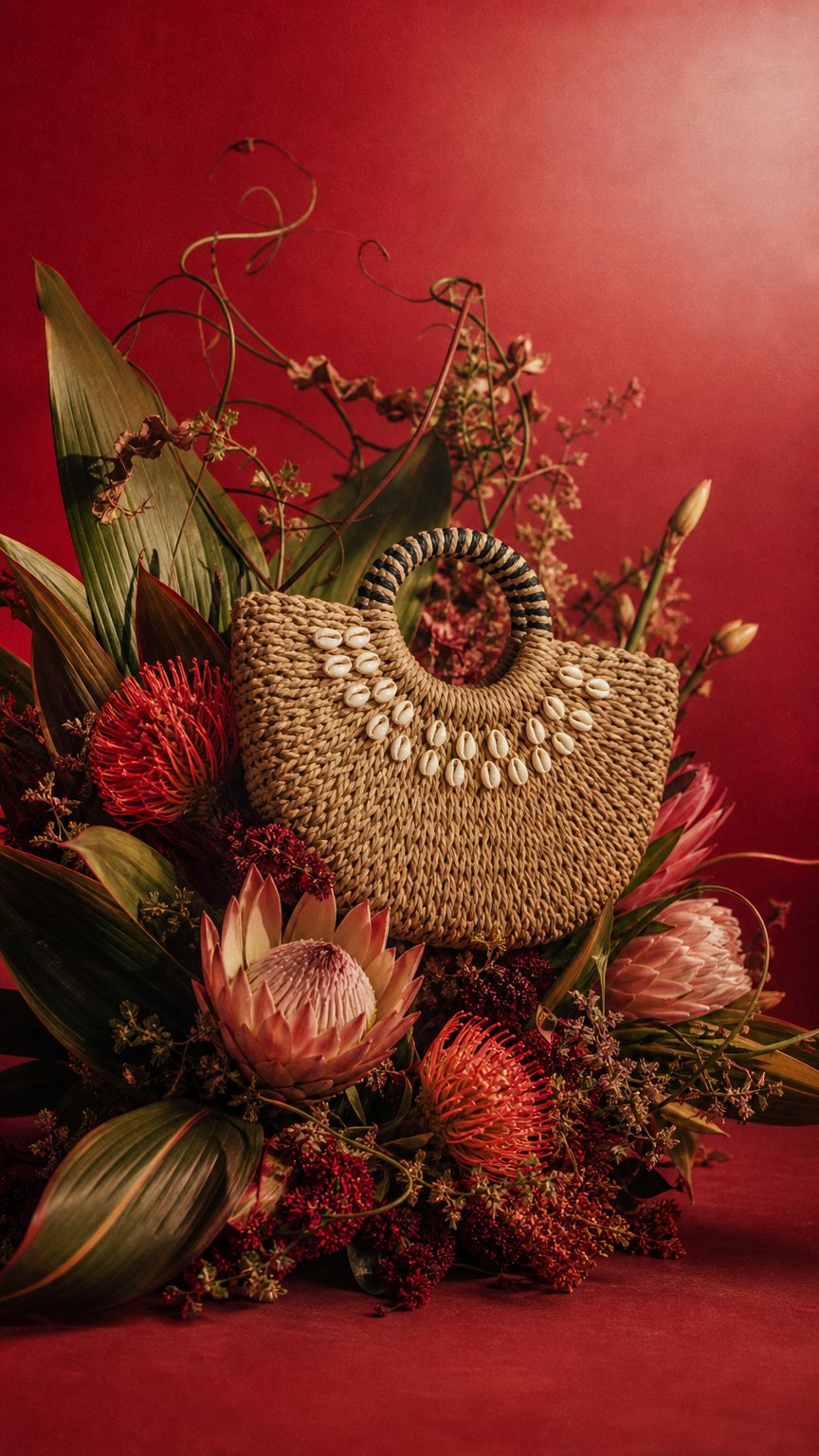 AI product shot of Borsa in paglia Seashell