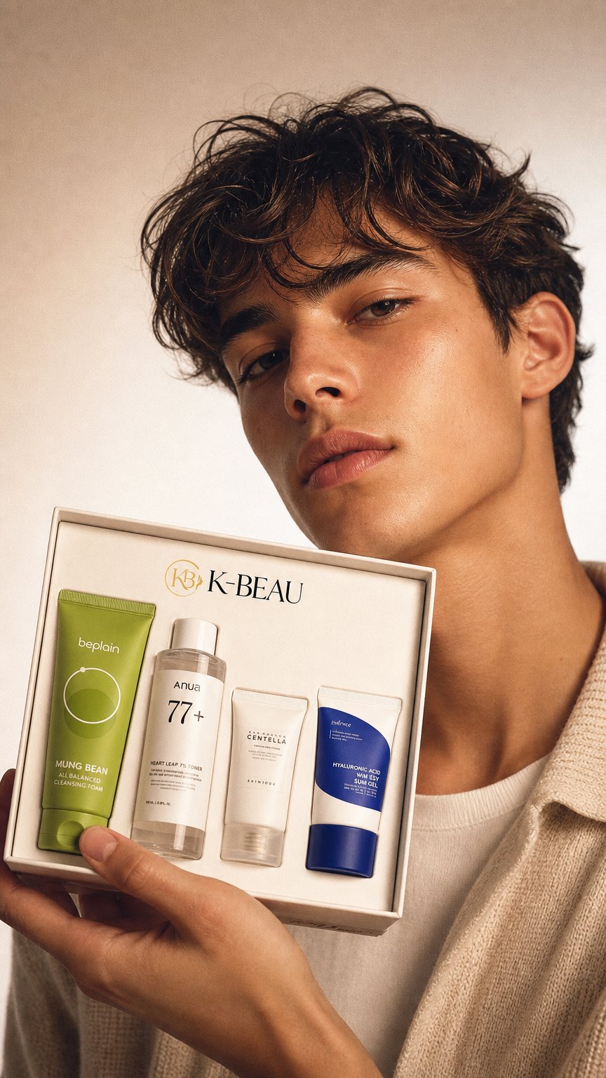 AI product shot of Teen Daily Skin Routine: For Him (4 Step)