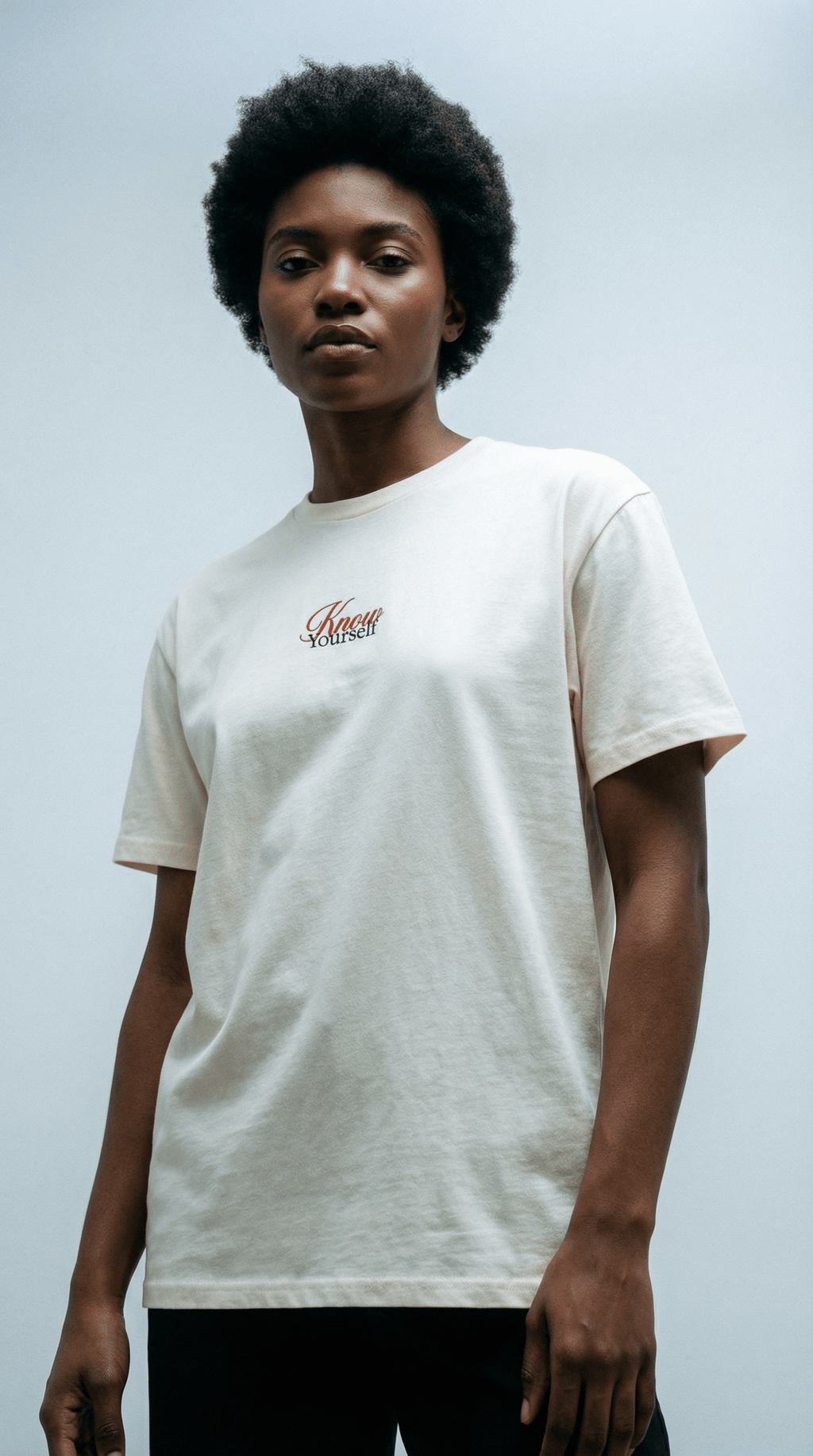 AI product shot of Know Yourself Tee - Journey Collection
