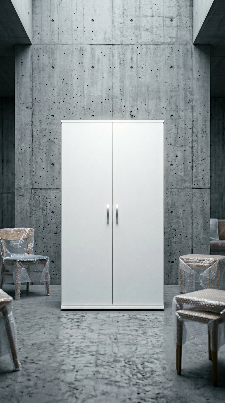 AI product shot of Universal Tall Storage Cabinet with Doors and Shelves