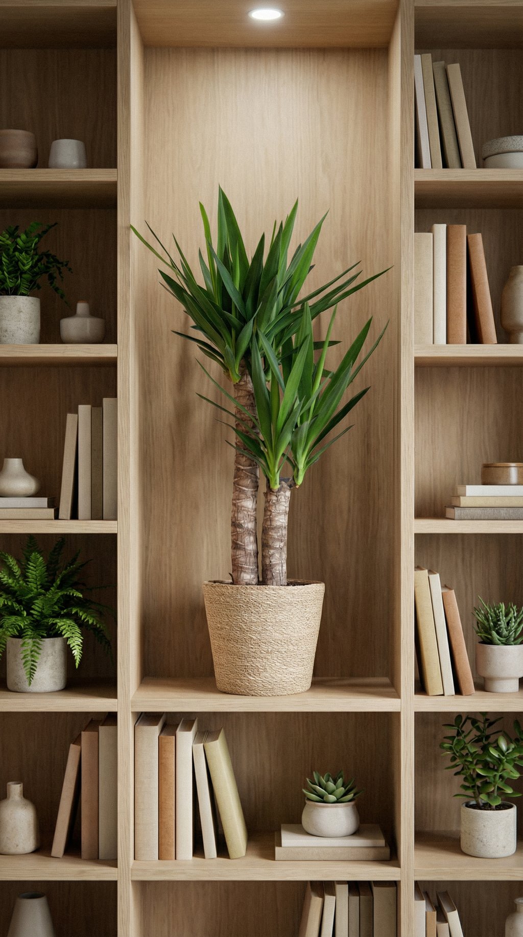 AI product shot of Yucca Elephantipes mit Sofia-Korb natur - 90cm - Ø21