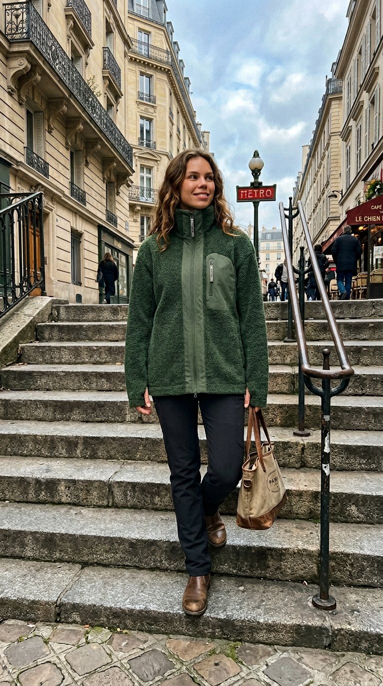 AI product shot of Minna Wool Fleece Jacket Green