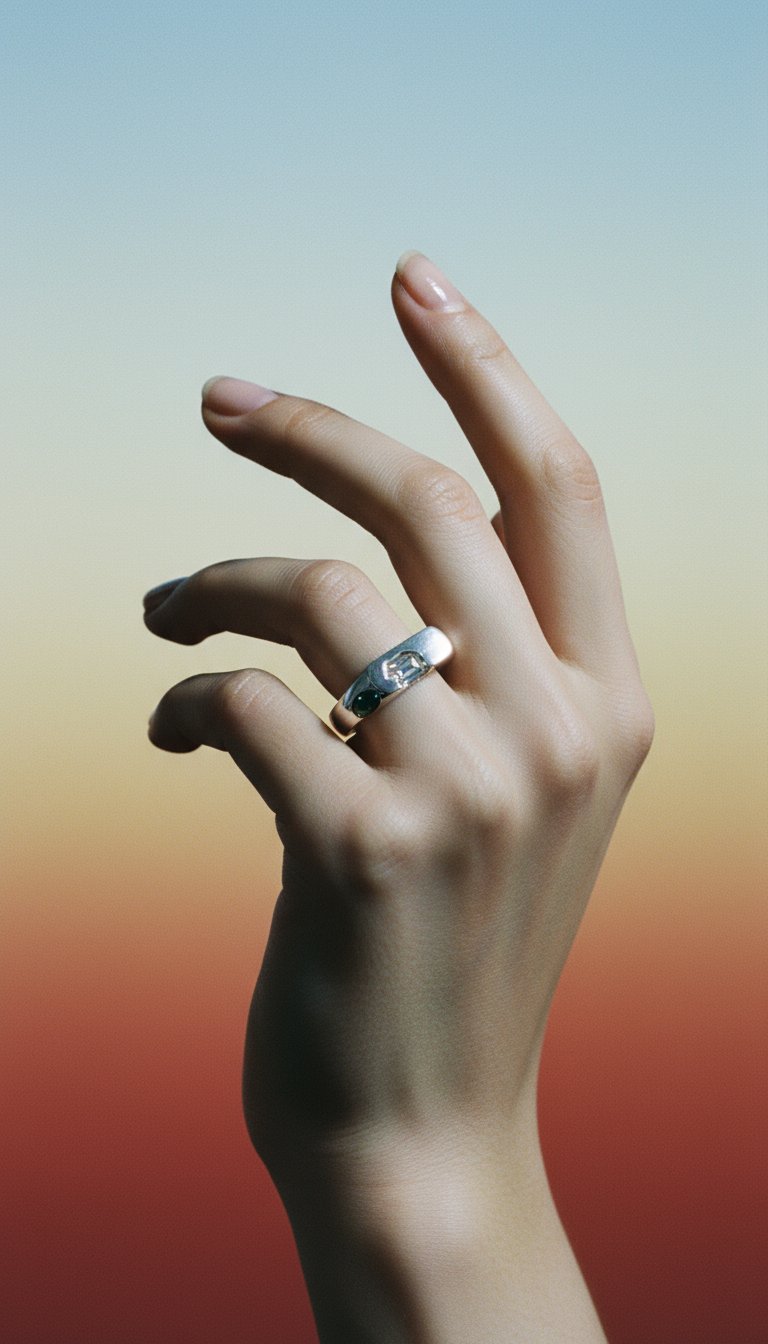 AI product shot of The Kepler – Sterling Silver with Moissanites – EUR 56 | US 7½
