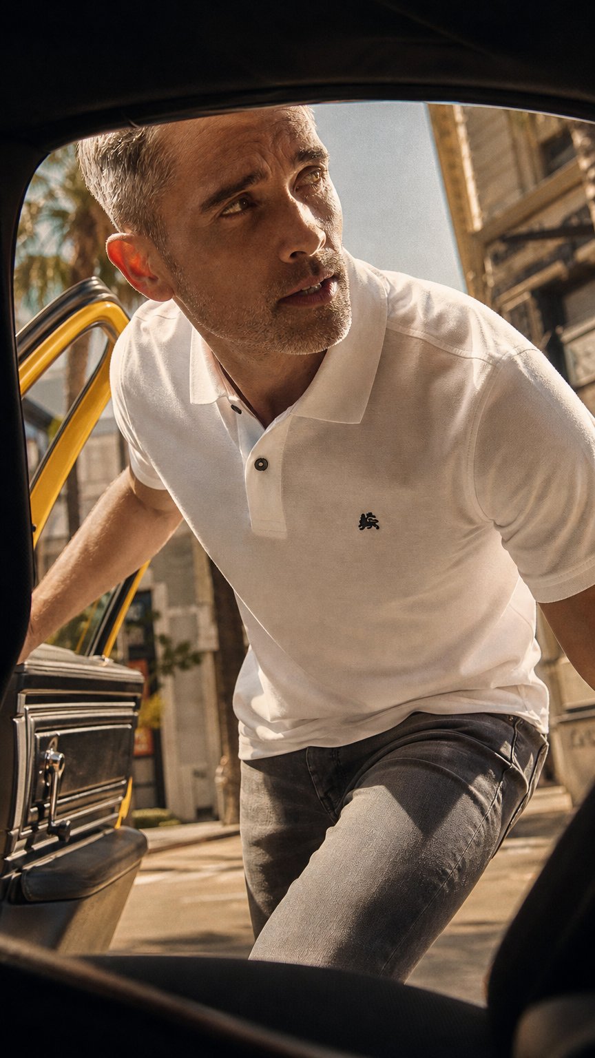 AI product shot of Klassisches Poloshirt für Herren in *Cool & Dry* Piquéqualität