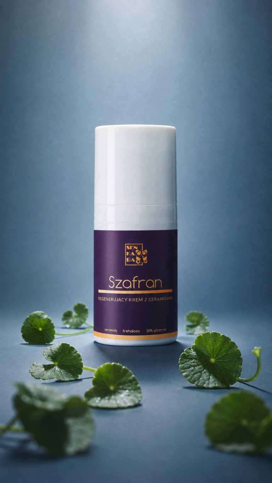 AI product shot of Szafran regenerujący krem z ceramidami 30g