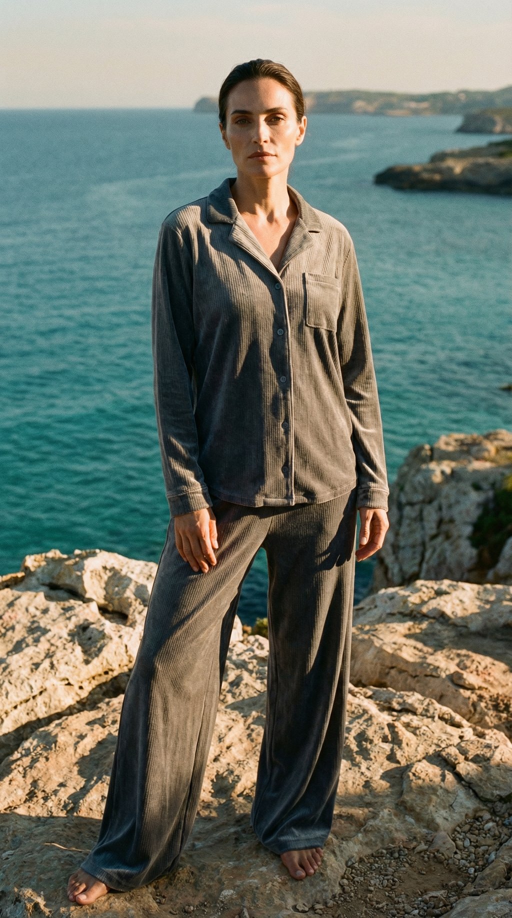 AI product shot of MISSGUIDED Oversized Shirt & Trouser Pajama Set