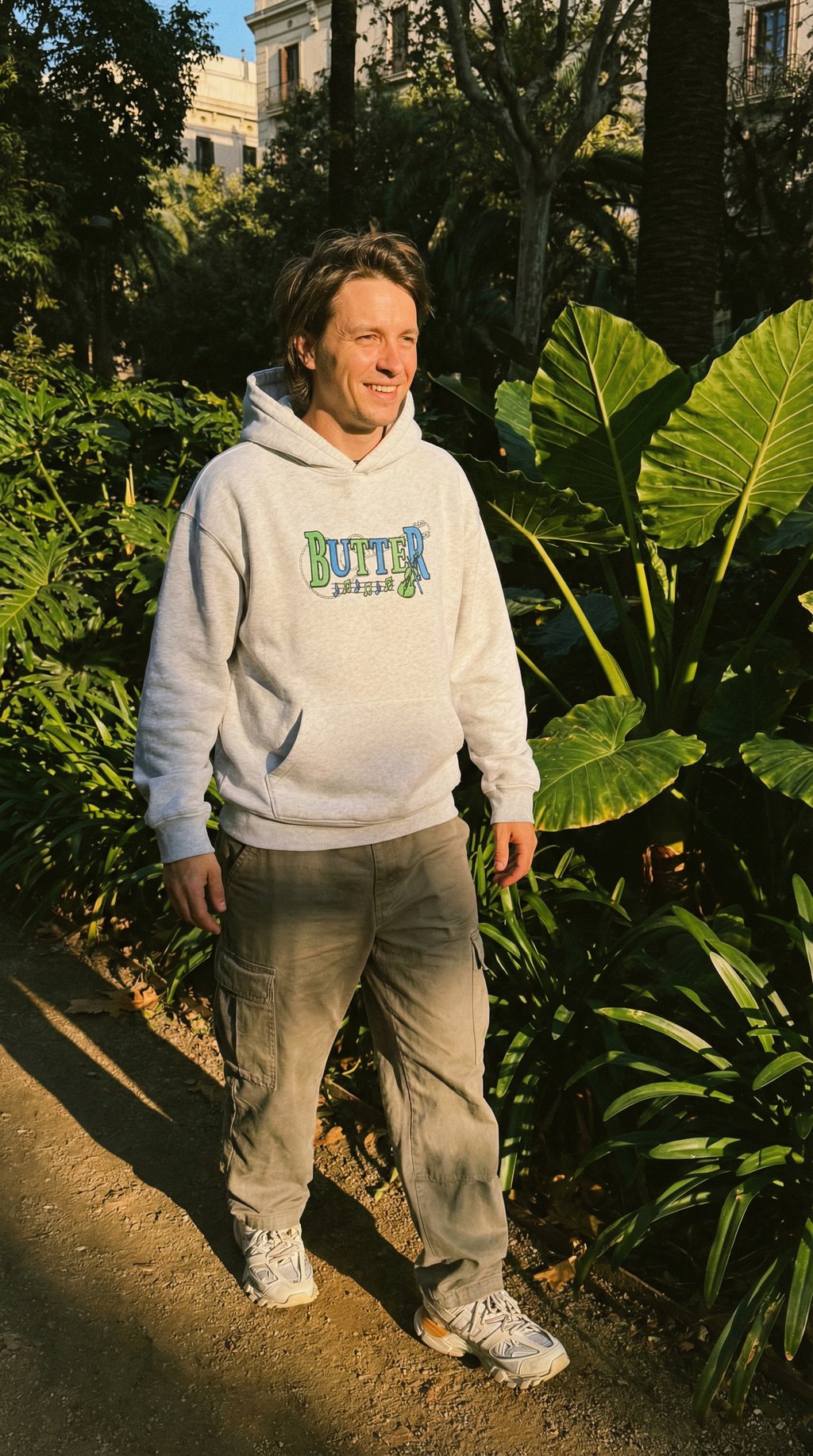 AI product shot of Butter Goods Arrangement Hoodie Ash