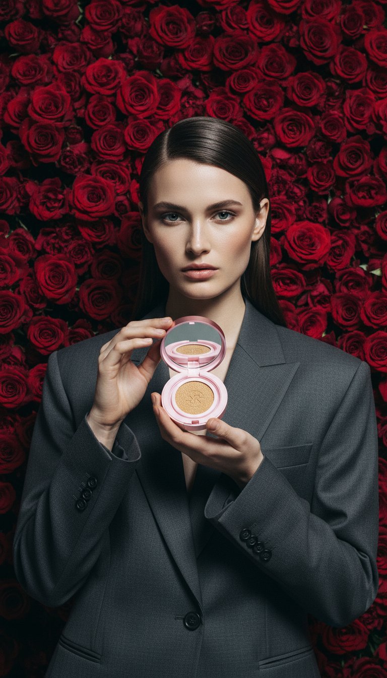 AI product shot of Ruby-Cell | INTENSIVE 4U Glow Ampoule Cushion
