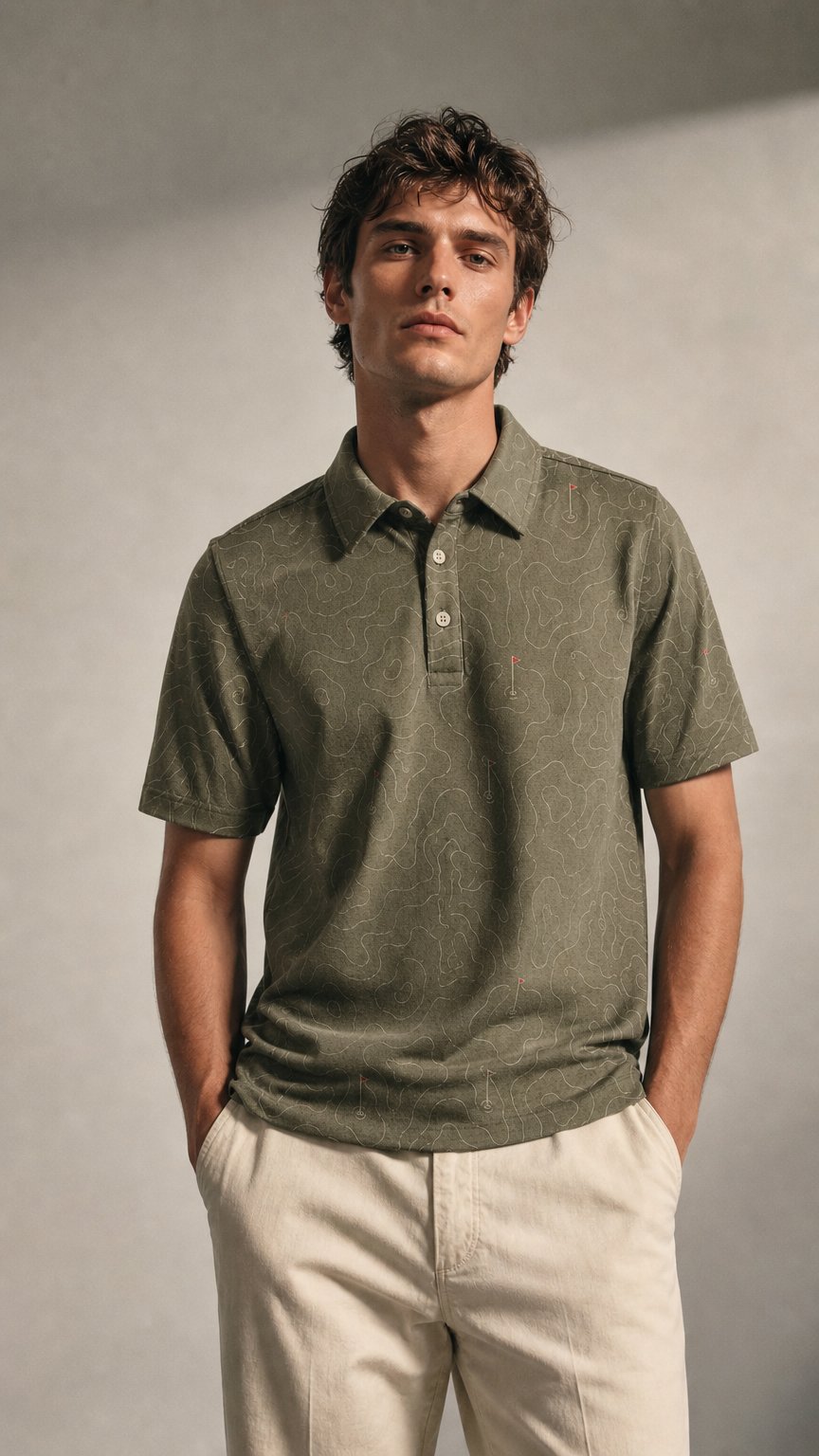 AI product shot of The “Pinseeker” Polo