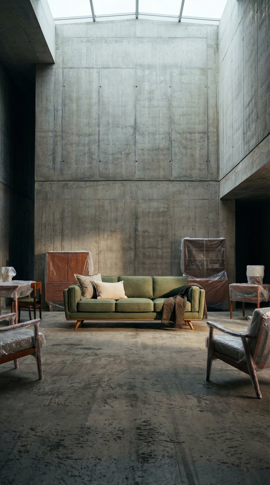 AI product shot of Timber 90" Sofa - Olio Green