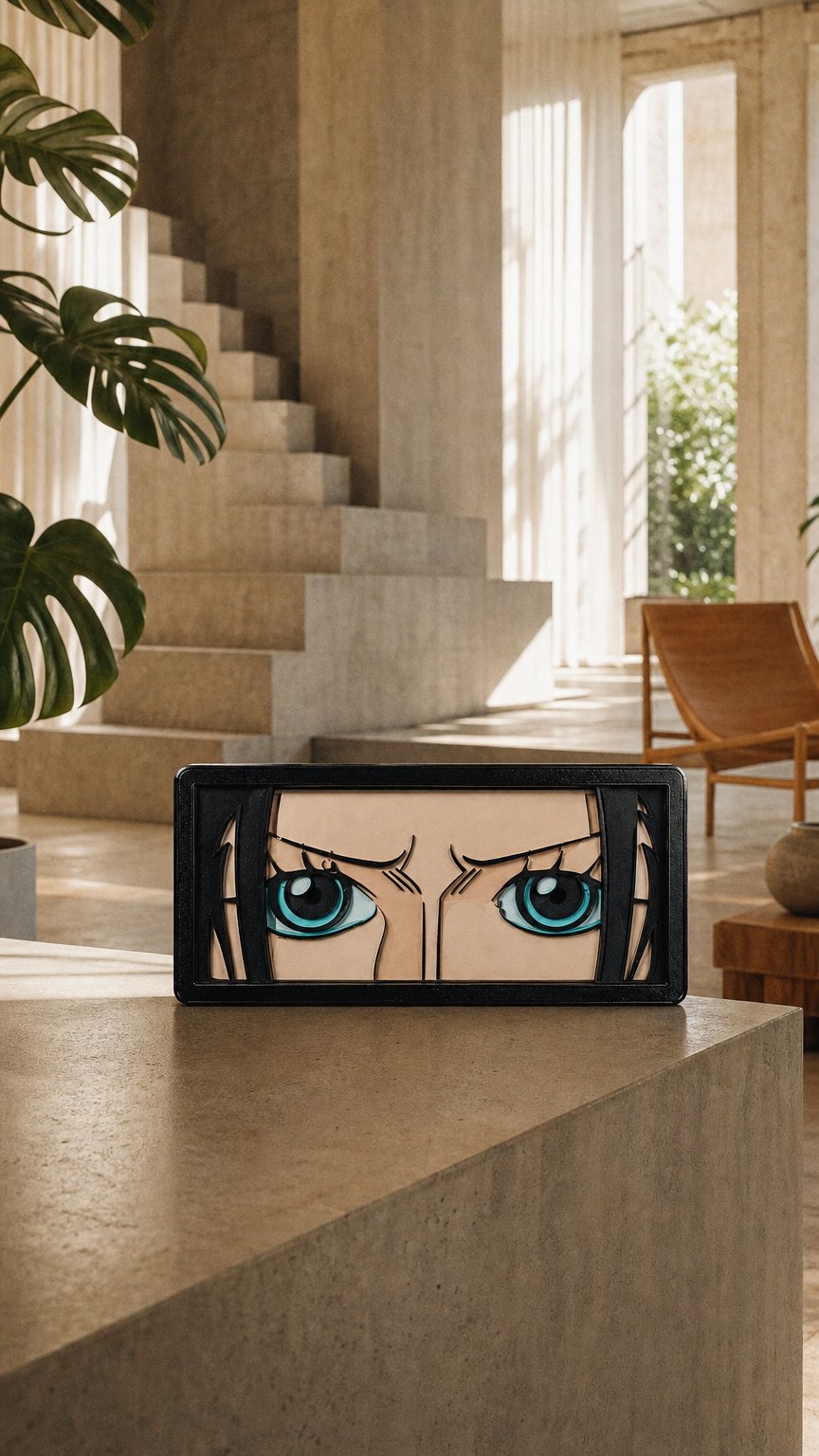 AI product shot of Magnete Artigianale Stile Anime Pirata Azzurro | Decorazione da Collezione