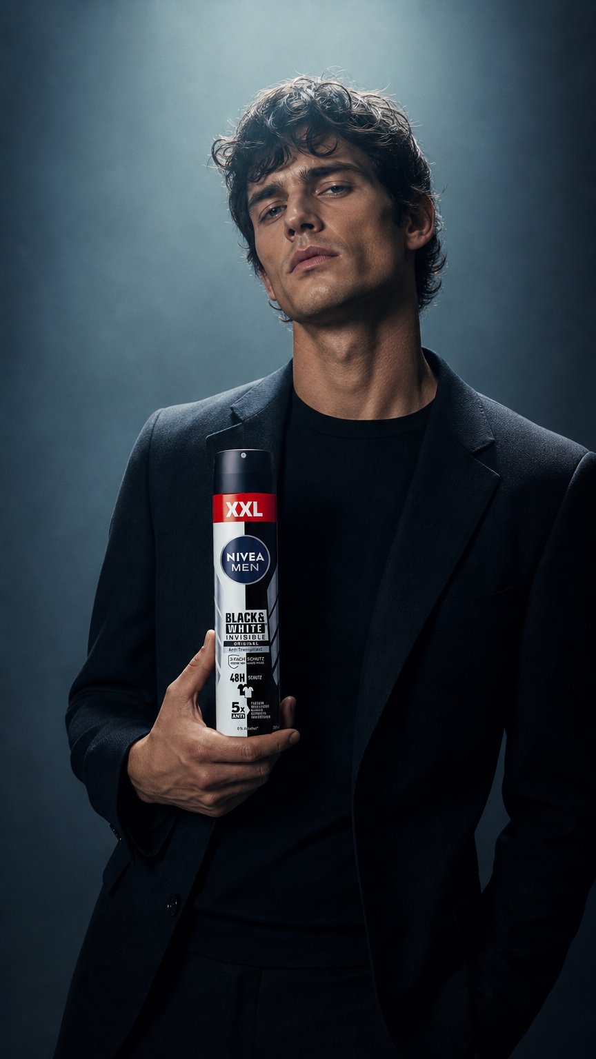 AI product shot of BLACK & WHITE INVISIBLE ORIGINAL ANTI-PERSPIRANT