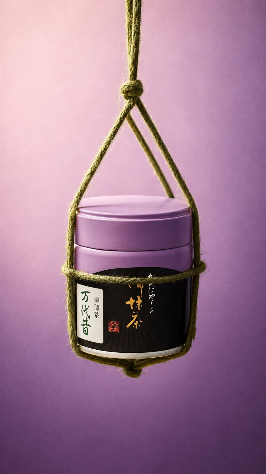 AI product shot of Kanbayashi Shunsho Mozumukashi 40g - Japanese Ceremonial Matcha