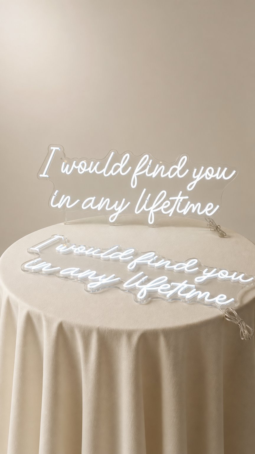 AI product shot of I would find you in any lifetime