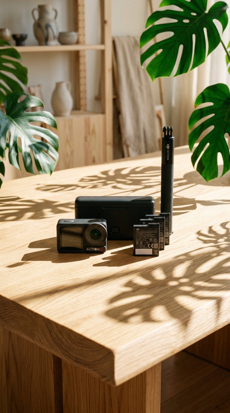 AI product shot of DJI Osmo Action 5 Pro Adventure Combo