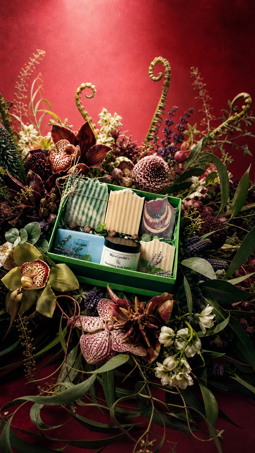 AI product shot of The Botanical Bar Soap Collection Gift Box