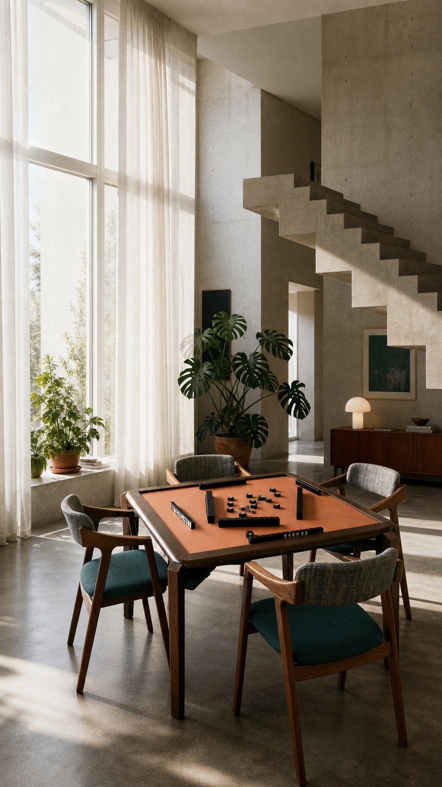 AI product shot of 「Made-to-Order, 30 days」MJ88 – Custom Colour & Wood – Foldable Mahjong Dining Table｜Two-way｜Solid Japanese Ash