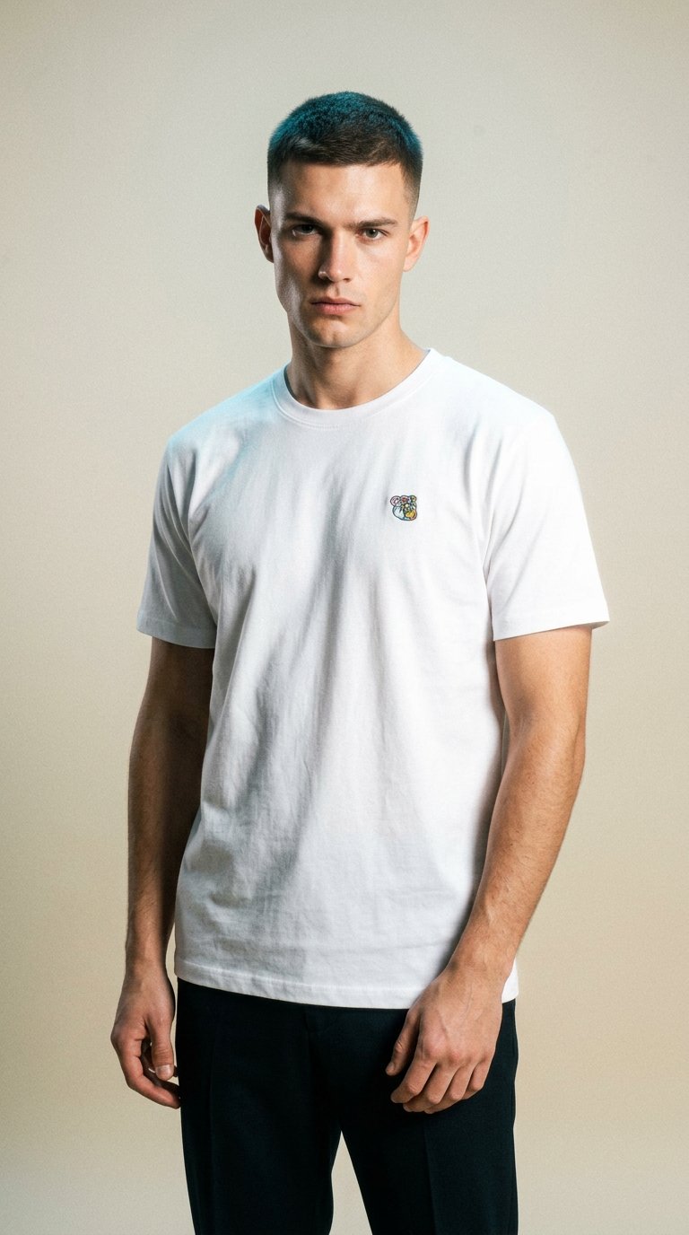 AI product shot of Teddy premium t-shirt hvid