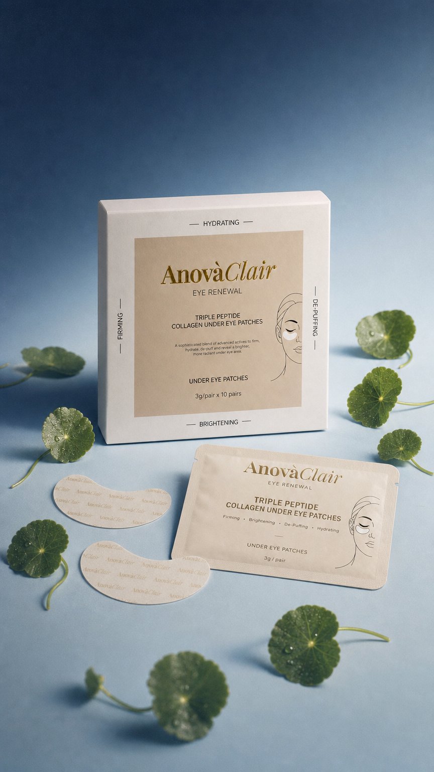 AI product shot of Triple Peptide Collagen under Eye Patches